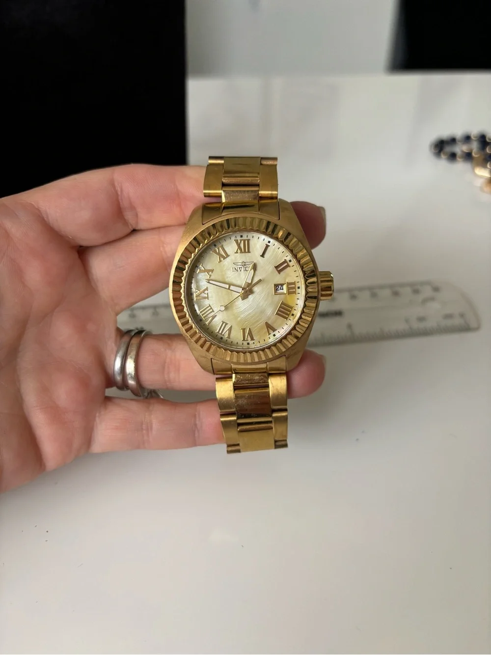 Invicta Women's Gold Tone Bracelet Watch with Champagne Dial